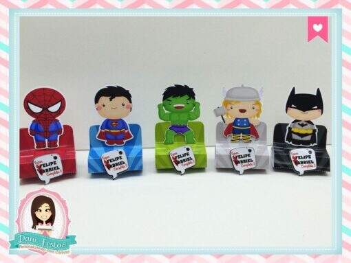 Rótulo Para Bis Duplo  Super Heróis - Imagem 4