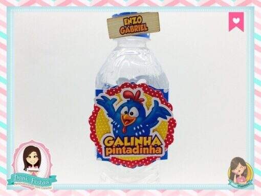 Rótulo para Garrafa Água  Galinha Pintadinha - Imagem 2