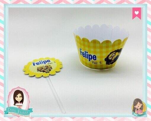 Saia para Cupcake + Topper Minions