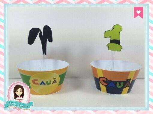 Saia para Cupcake + Topper - Turma do Mickey