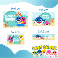 Kit Etiquetas Escolares Baby Shark