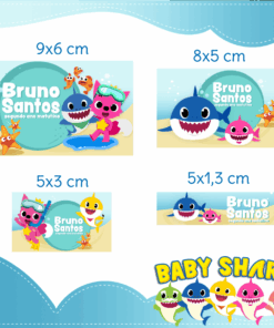 Kit Etiquetas Escolares Baby Shark