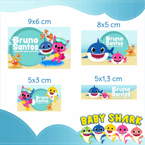 Kit Etiquetas Escolares Baby Shark