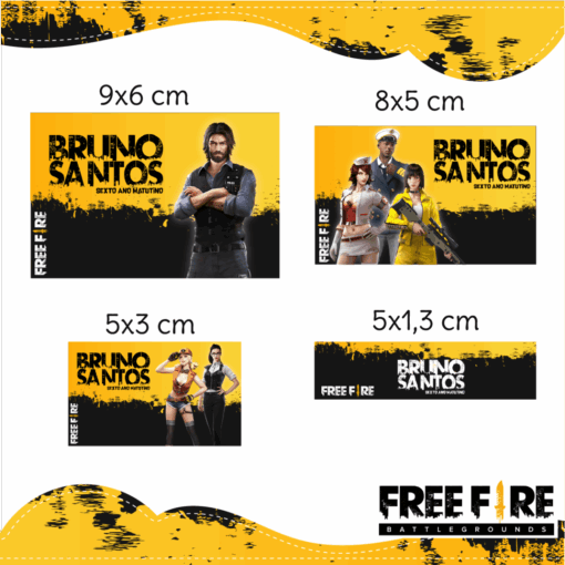 Kit Etiquetas Escolares Free Fire