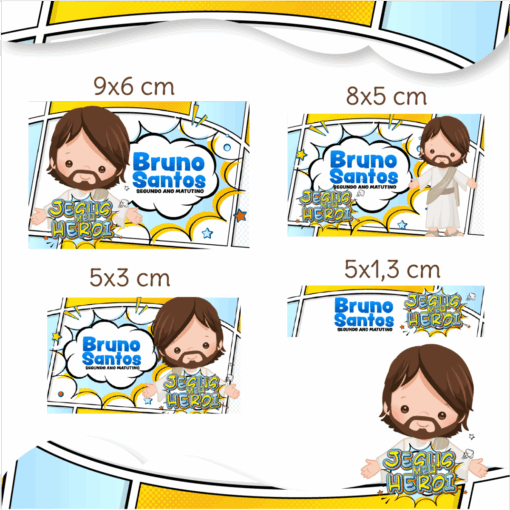 Kit Etiquetas Escolares Jesus Meu Herói