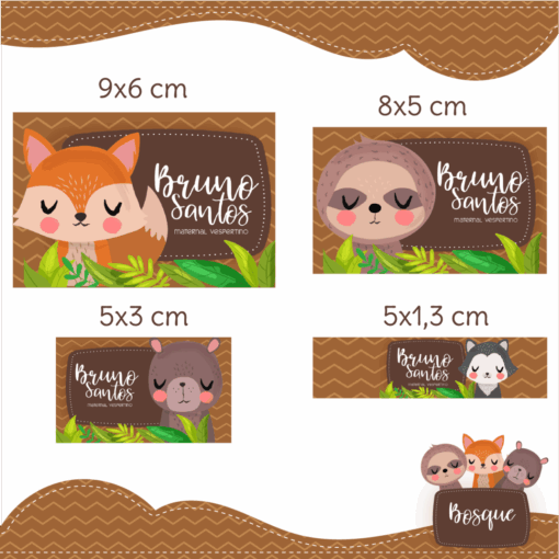 Kit Etiquetas Escolares Bosque