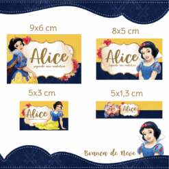 Kit Etiquetas Escolares Branca de Neve