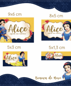 Kit Etiquetas Escolares Branca de Neve