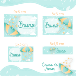 Kit Etiquetas Escolares Chuva de Amor