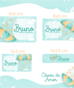 Kit Etiquetas Escolares Chuva de Amor