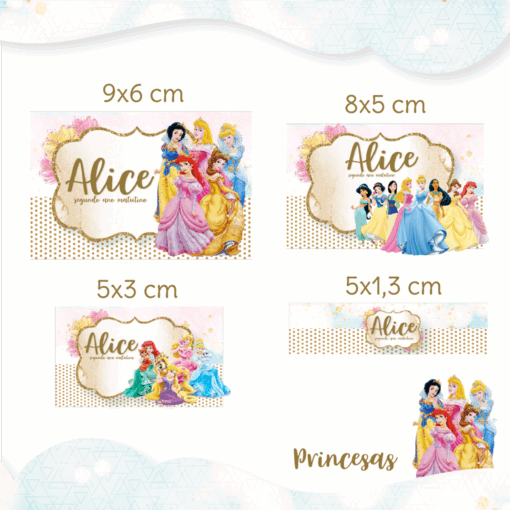 Kit Etiquetas Princesas Disney