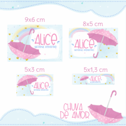 Kit Etiquetas Escolares Chuva de Amor