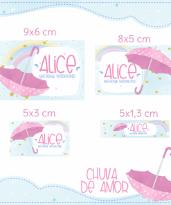 Kit Etiquetas Escolares Chuva de Amor