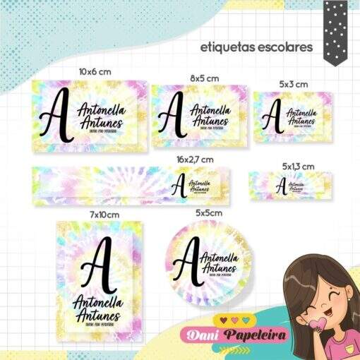 Kit Etiquetas Tie Dye