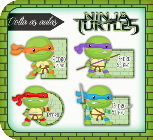 Kit Etiquetas Tartaruga