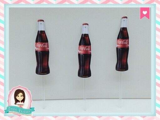 Topper para Doce/Cupcake Coca Cola