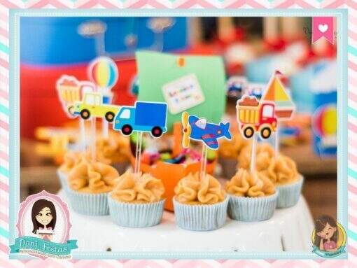 Topper para Doces Meios de Transportes