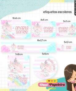 Kit Etiquetas Unicórnio