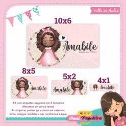 Kit Etiquetas Menina Negra