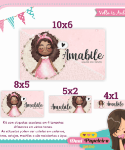 Kit Etiquetas Menina Negra