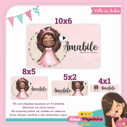 Kit Etiquetas Menina Negra