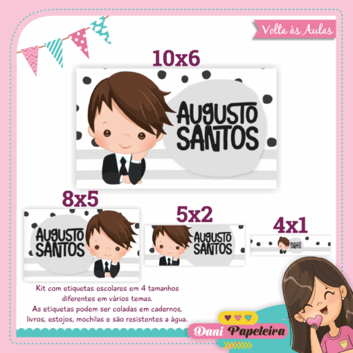 Kit Etiquetas Menino Moreno