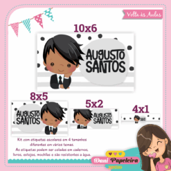 Kit Etiquetas Menino Negro