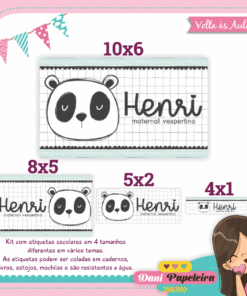 Kit Etiquetas Panda