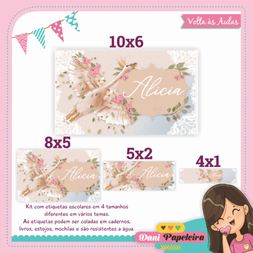 Kit Etiquetas Escolares Cisne