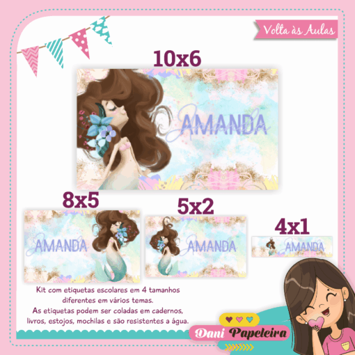 Kit Etiquetas Sereia