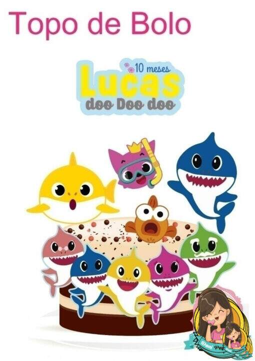 Topo de Bolo Baby Shark - Imagem 2