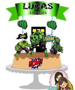 Topo de Bolo Hulk
