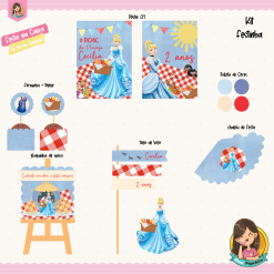 Kit Festa na Caixa Picnic da Cinderela