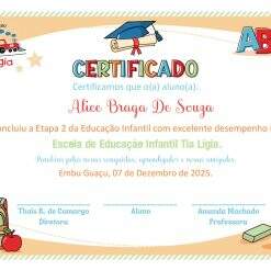Diploma e Certificado para Educação Infantil – Personalizado