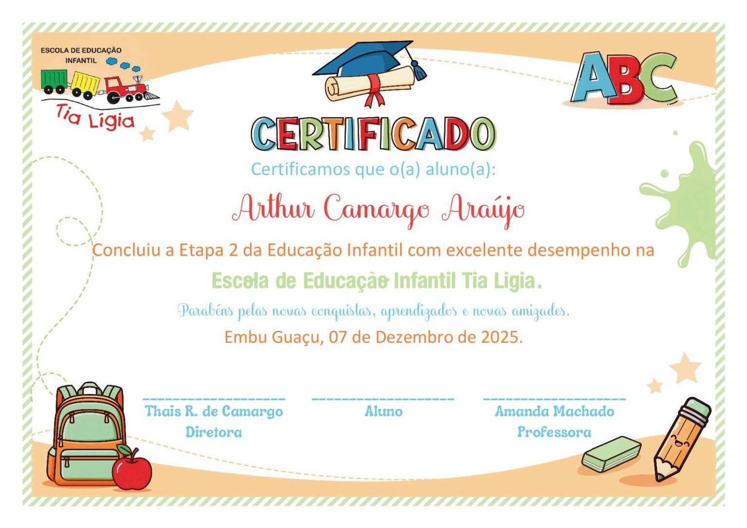 Diploma e Certificado para Educação Infantil – Personalizado - Dani ...