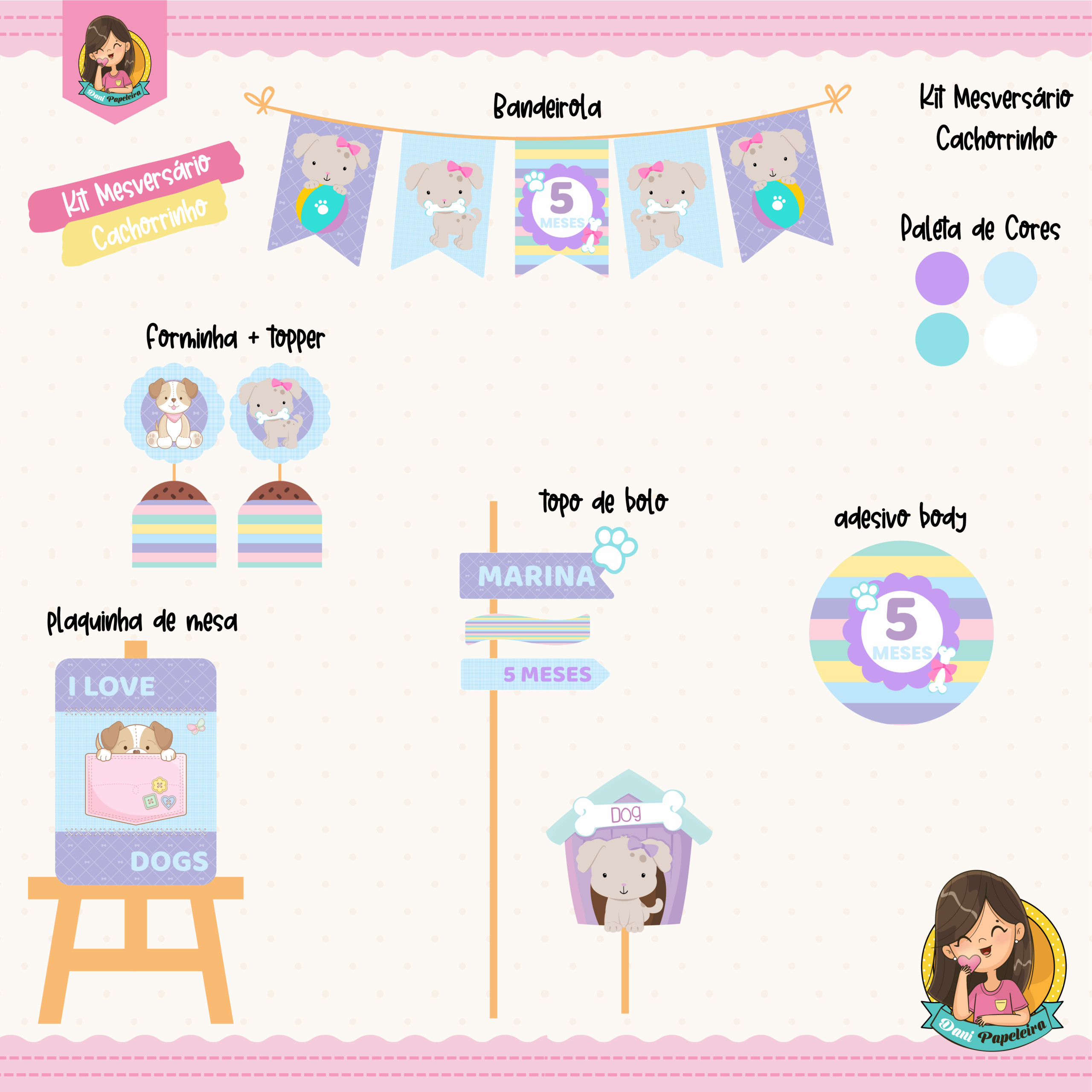 Kit Mesversário Cachorrinho