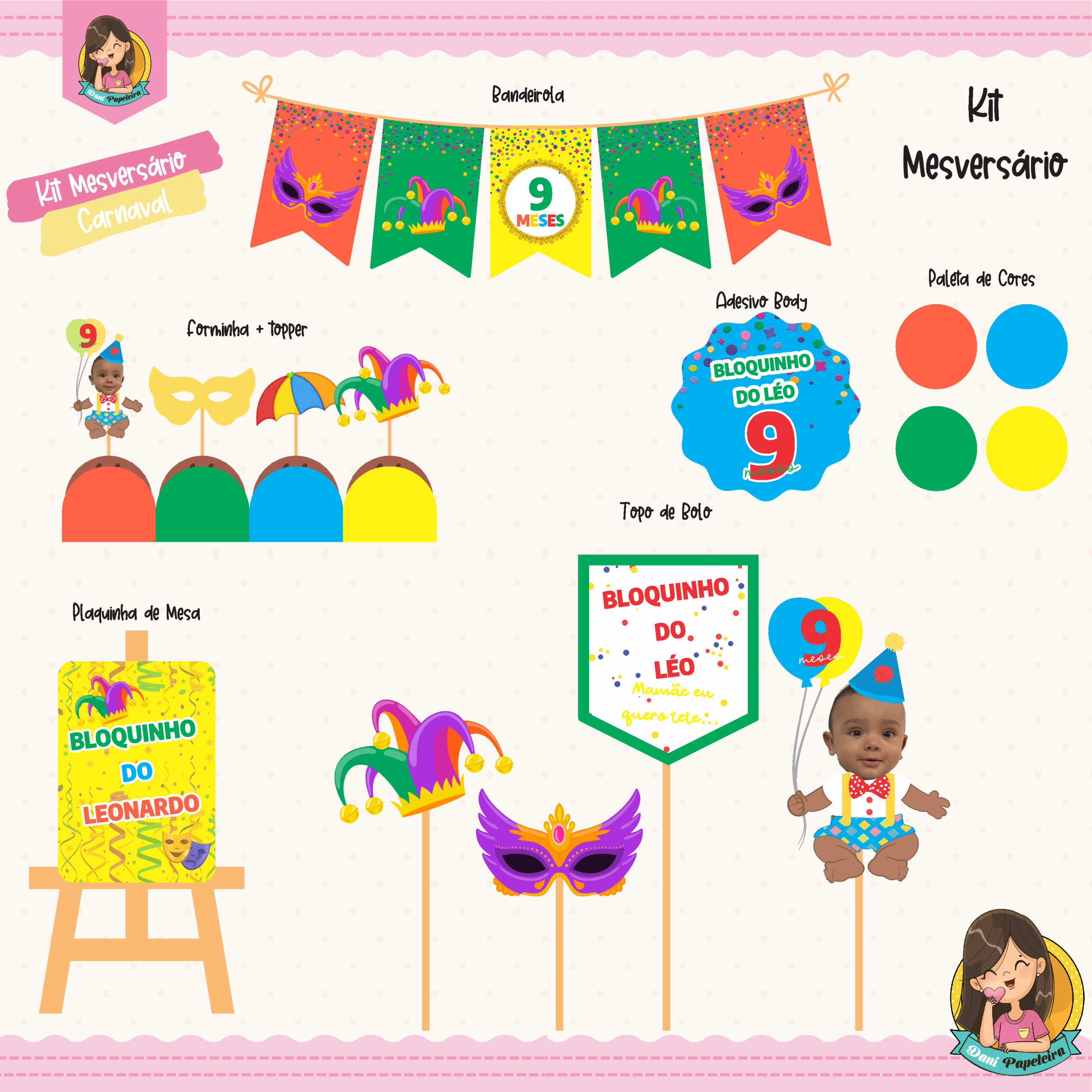 Kit Mesversário Bloquinho de Carnaval