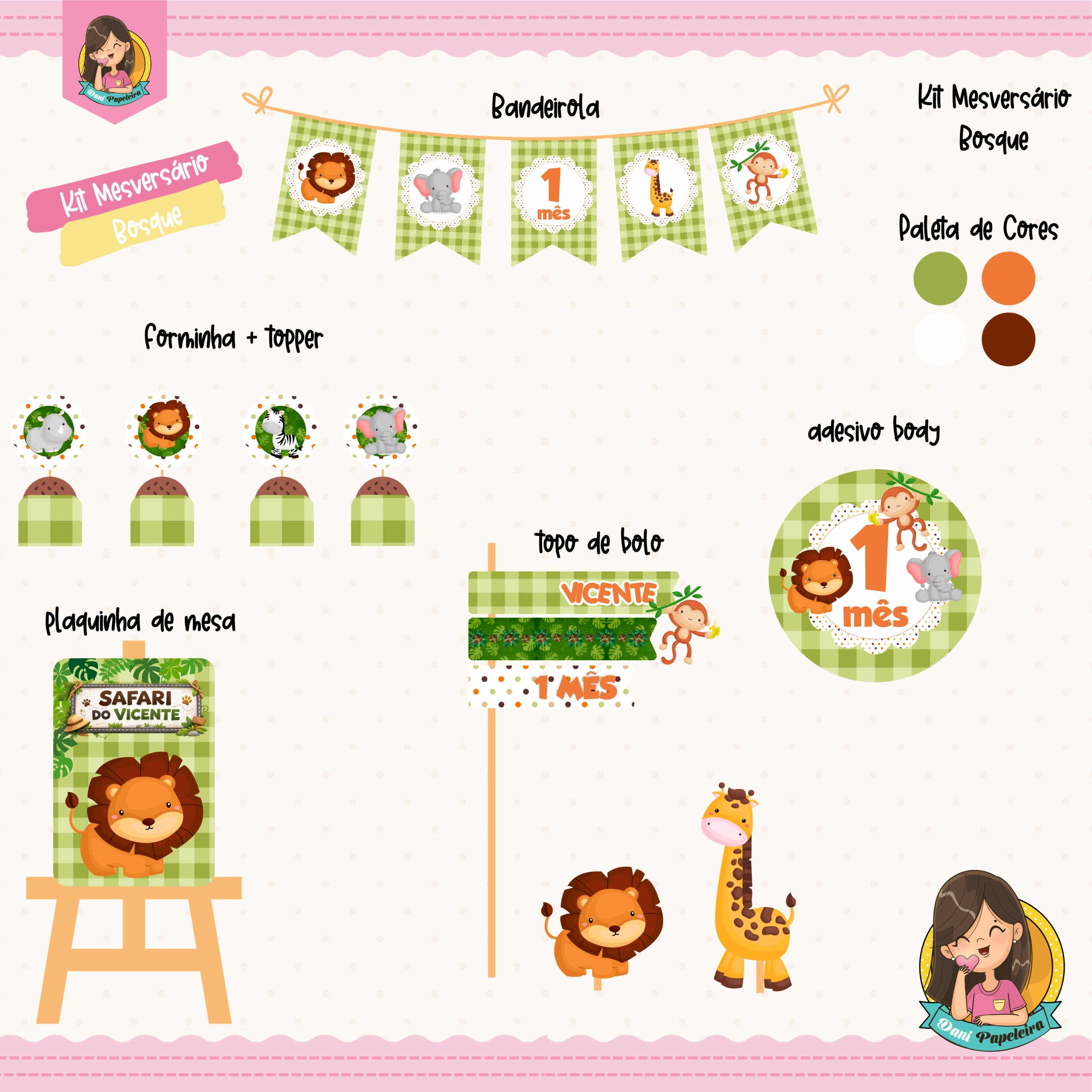Kit Mesversário Safari