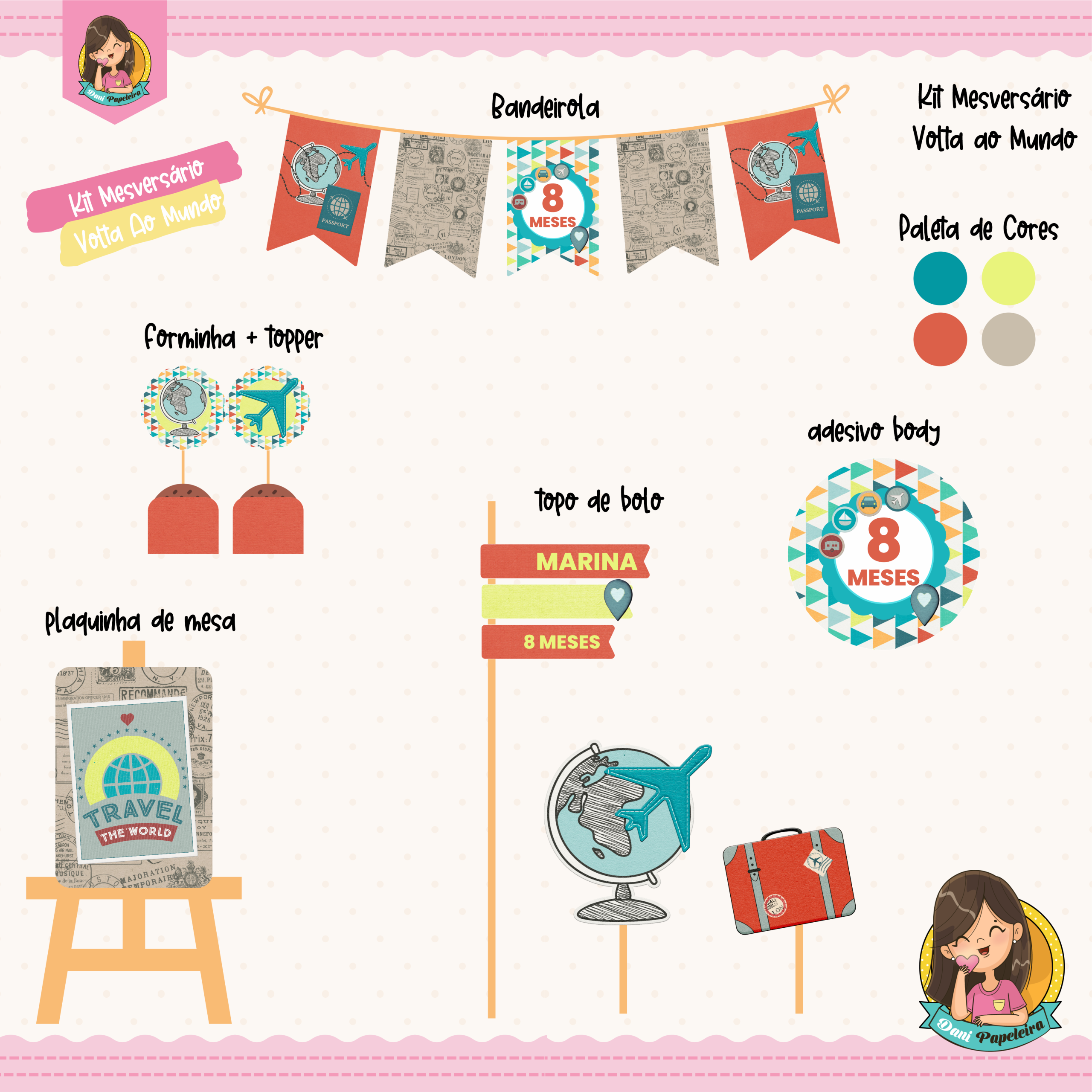 Kit Mesversário Volta Ao Mundo