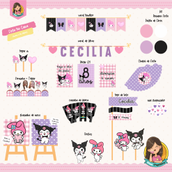 Kit Festa na Caixa Kuromi e My Melody
